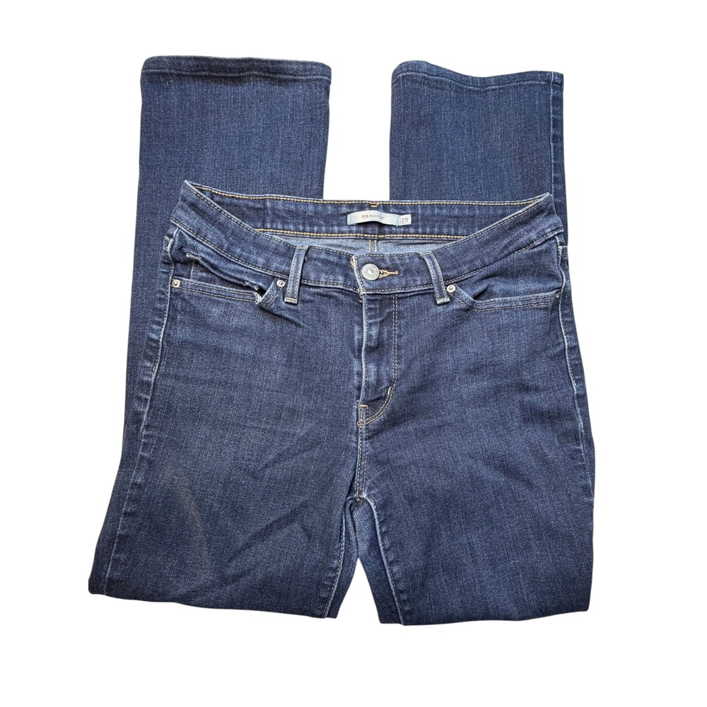 Levis 715 Bootcut Jeans Women's‎ 29x26 Hemmed Dark Wash Indigo Denim 79065-0000